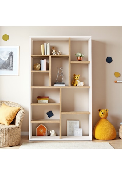 Robin Home Çocuk Genç Odası Kitaplık 124cm Sepet-beyaz Beyaz