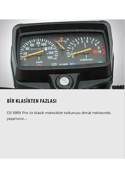 Kuba CG50 RX Çelik Jant Motosiklet Siyah