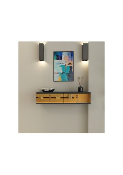 Skyn 90 Cm Kapaklı, Raflı ,duvara Monte Dresuar Makyaj Masası Antrasit-altın Antrasit - Altın Skyn 90 Cm Kapaklı, Raflı ,duvara Monte Dresuar Makyaj Masası Antrasit-altın Antrasit - Altın