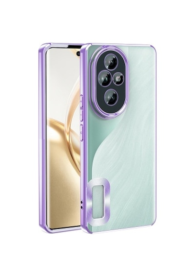 Lexroo Honor 200 Pro Kamera Korumalı Logo Gösteren Omega Tpu Silikon İnce Kılıf - Lila