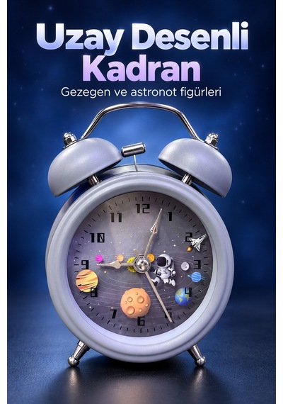 Yatak Odası İçin Çift Çanlı Dekoratif Çalar Saat - Lisinya