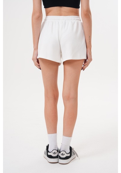 Genius Store Kadın Modal Şort Beli Lastikli Cepli Şort Modal-şort Beyaz