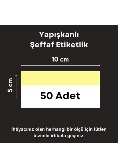 50 Ad Pvc Etiketlik Yapışkanlı 10x5 Cm Raf Etiket Cebi Yapışkanlı