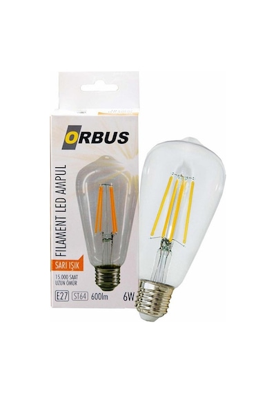 Orbus ORB-STC6W Clear 6W E27 600LM Rustik Ampul