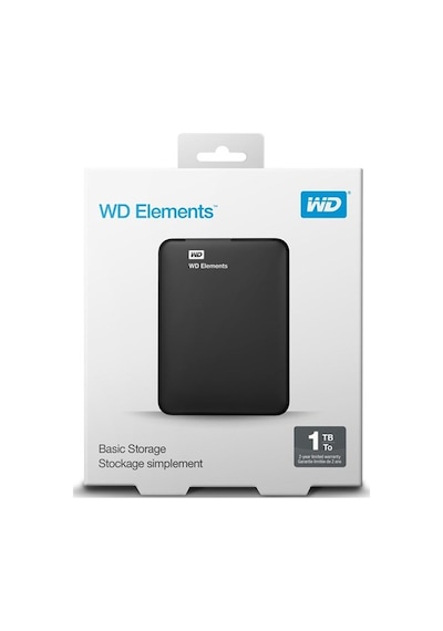 1 Tb Wd Western Digital 2.5'' Usb3.0 Wdbuzg0010Bbk Elements Siyah Harici Disk Siyah