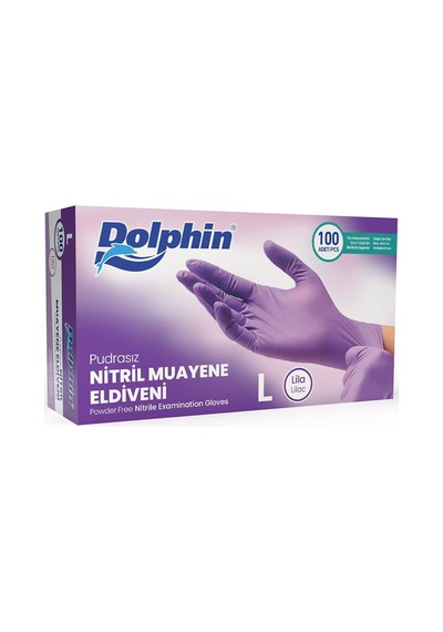 Dolphin Tek Kullanımlık Pembe Nitril Eldiven - Muayne Eldiveni Large Büyük Boy - 100'lü Paket 33181088
