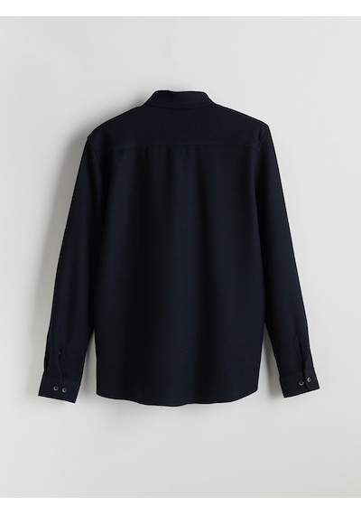 Lcw Vision Lacivert Slim Fit Uzun Kollu Erkek Dokulu Gömlek