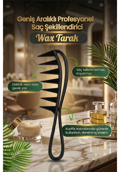 Wax Tarak Geniş Aralıklı Wax Şekil Tarağı Kıvırcık Saç Tarağı