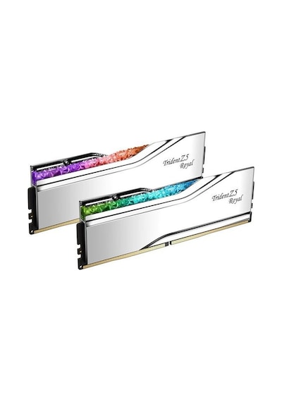 Gskıll 48gb 2x 24gb Ddr5 8000mhz Cl40 Rgb Dual Kıt Pc Ram Trıdent Z5 Royal Sılver F5-8000j4048f24gx2-tr5s