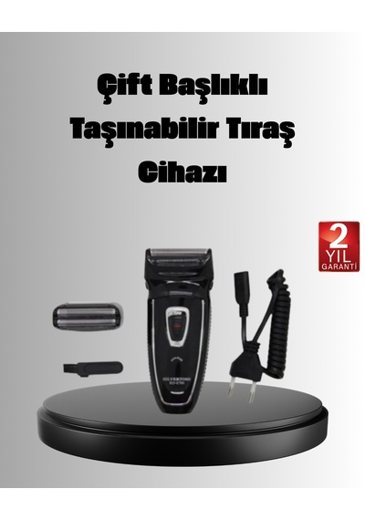 Şarjlı Kablosuz Tıraş Makinesi Çift Başlık Kuru Tıraş Ergonomik Taşınabilir - Lisinya 5 Dk Hızlı Şarj