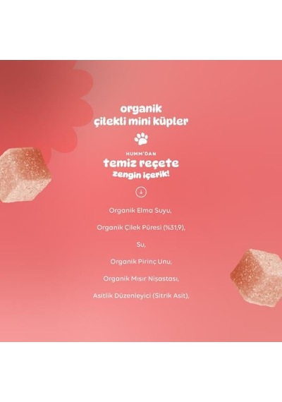 Bezos Organik Çilekli Glutensiz Vegan Mini Küpler 30 Gr Ventra