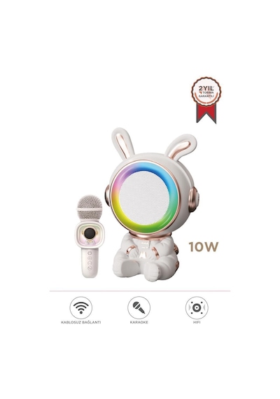 Torima KIDMIC-05 Rgb Tavşan Figürlü Mikrofonlu Karaoke Bluetooth Hoparlör