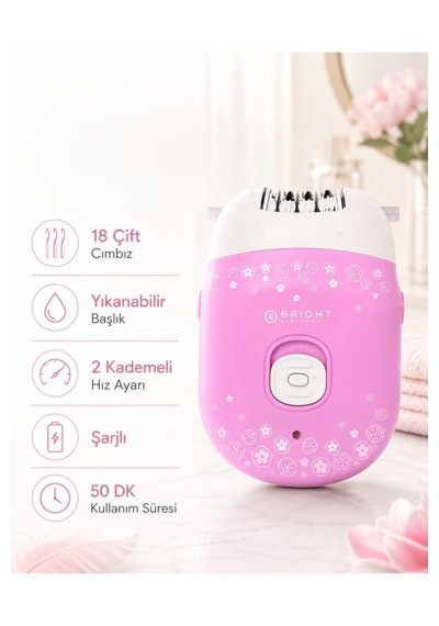 Bright Elegance Be-1189 Kablolu / Kablosuz Şarjlı 2 Kademe 18 Çift Cımbız Epilasyon Aleti