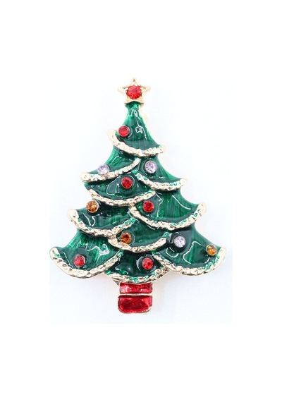 Noel Ağacı Broş. Taşlı Tasarım Yılbaşı Ağacı Broş. Yaka İğnesi Broş. Kadın Broş. Broş. Yeşil