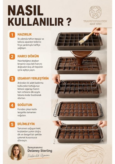 18 Bölmeli Yapışmaz Brownie Kek Kalıbı Çıkarılabilir Izgaralı Karbon Çelik Teflon Bölmeli Fırın Tepsisi Porsiyonluk Mini Kek Bar Kurabiye Hamur İşleri Kalıbı 723425 Çok Renkli