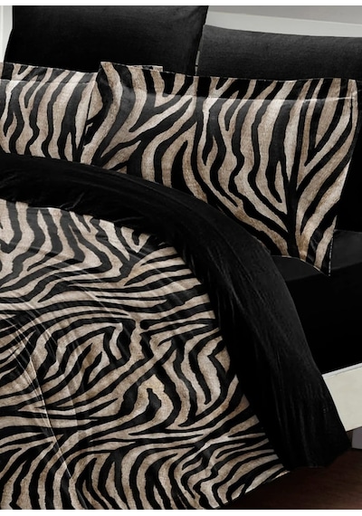 Zebra Tek Kişilik 3 Parça Saten & Pamuk Nevresim Takımı