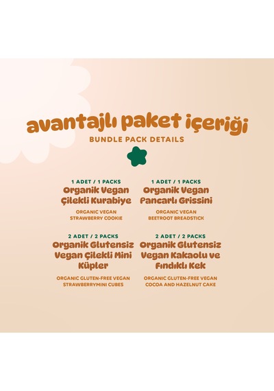 Organik Çilek & Grissini Mini Paket - 6 Adet 4 Çeşit