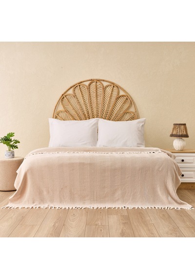 Soft Econo Çift Kişilik Yatak Örtüsü - Bej / Ekru - 200x220 Cm Çok Renkli