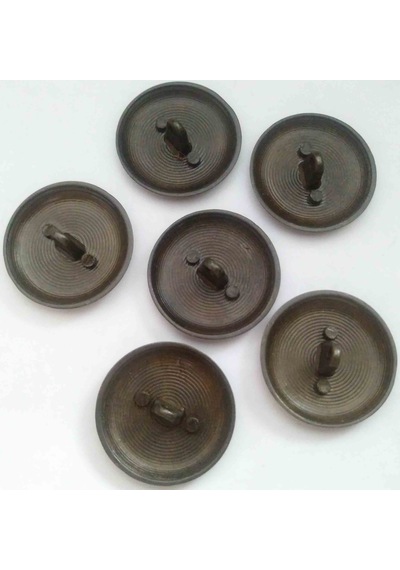 6 Adet Metal Düğme 2.6cm. Alttan Delikli