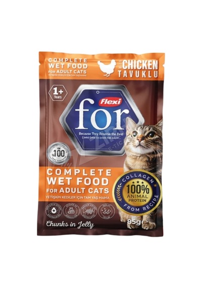 Flexi For Pouch Tavuklu Yetişkin Kedi Yaş Maması 85 Gr
