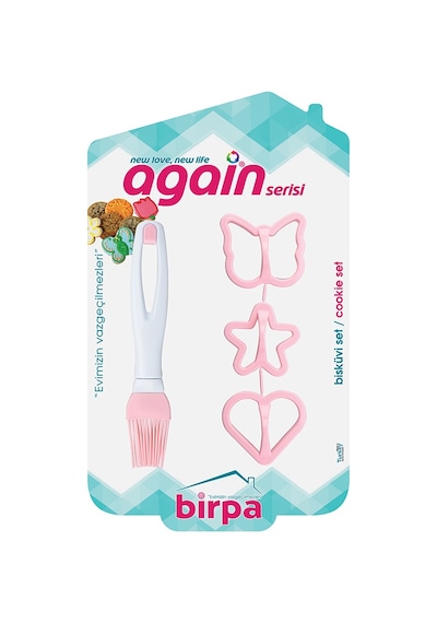 Again Kurabiye Kalıbı & Silikon Yumurta Fırçası Seti