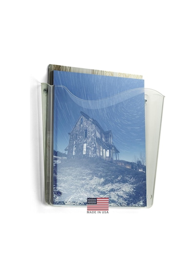 Oıc Kırılmaz Dikey Duvar Dosyası, 10" Y X 10" G X 3" D, Şeffaf