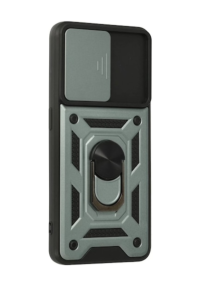 Oppo A74 4g Uyumlu Kılıf Pars Lens Yüzüklü Silikon - Yeşil