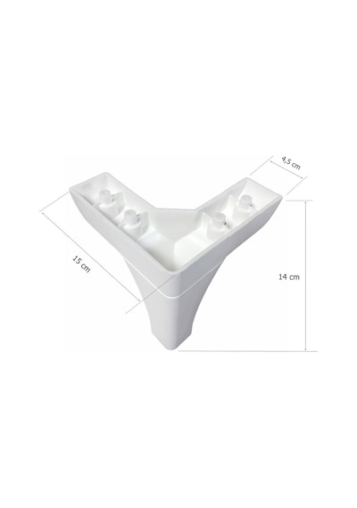 4 Adet Bella Lükens Ayak Mobilya Koltuk Çekyat Ayağı 14 Cm Beyaz