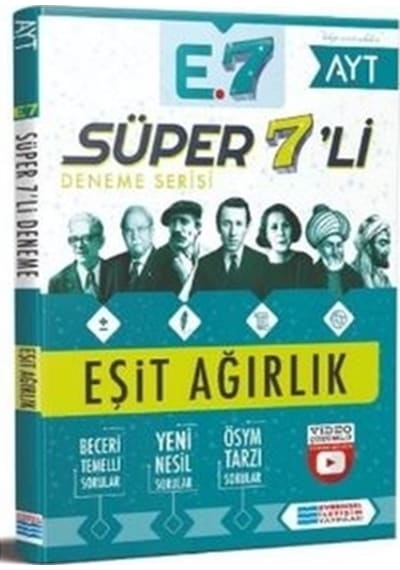 AYT Eşit Ağırlık Video Çözümlü 7li Deneme Sınavı- Evrensel İletişim Yayınları