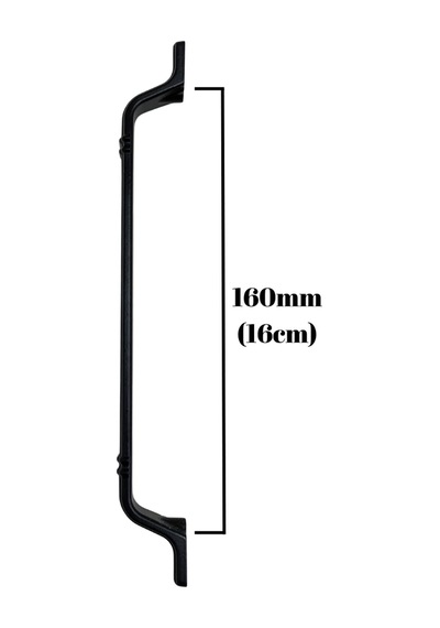 Havai Çizgili Siyah Metal Dolap Kulpu Mobilya Ve Mutfak Dolap Kulpu Siyah 160mm 4 Adet Siyah