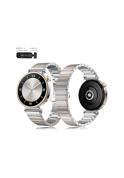 Huawei Watch Gt5 41mm İle Uyumlu Renk Detaylı 18mm Paslanmaz Çelik Metal Kordon Kayış