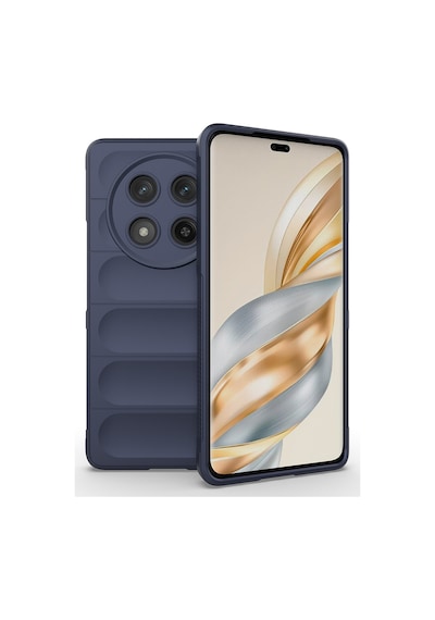 Goocamp Honor Magic 7 Lite Kılıf Esnek Tpu Oyuklu Arka Yüzey Tasarımlı Etnik Siliko Lacivert
