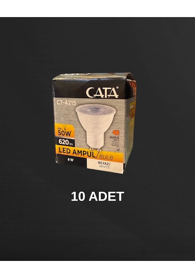Cata Ct-4215 Led Ampul 8w Gu10 Duy Beyaz Işık - 10 Lu Paket