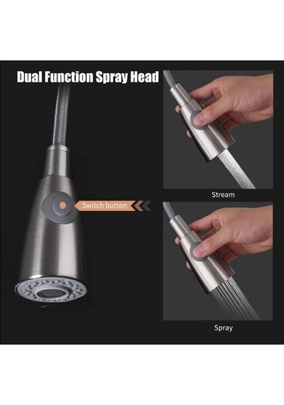 Faumix Inox Spiralli Sıcak Soğuk Su Girişli Mutfak Eviye Bataryası