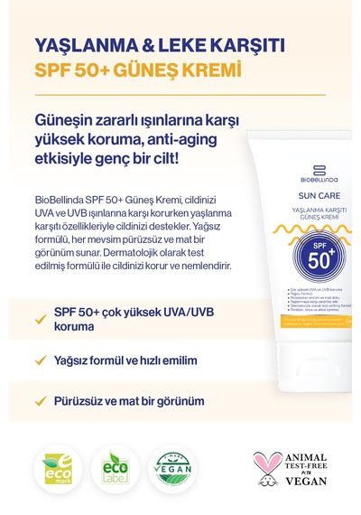Yaşlanma & Leke Karşıtı Güneş Kremi 50 Spf 50 Ml 2'li Set