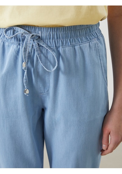 Lcwaıkıkı Classic Bej Beli Lastikli Carrot Fit Kadın Jean Pantolon