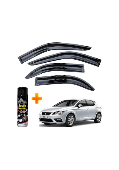 Seat Leon Mügen Cam Rüzgarlığı 2013 - 2020 Arası 4 Lü Takım +500ml Lastik Parlatıcı