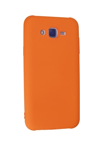 Samsung Galaxy Uyumlu J7 Kılıf Nano İçi Kadife Silikon - Turuncu Bz8683140253875