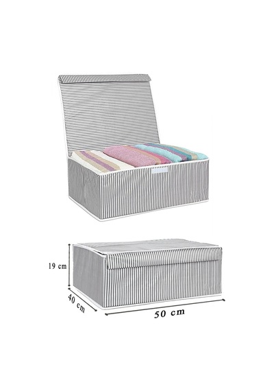 Kapaklı Çok Amaçlı Baza Kutu Organizer Kumaş 10 X 15 Gri Tr Diğer