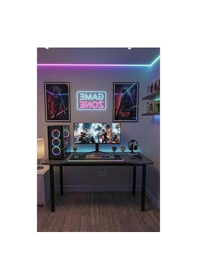 Antrasit 120 Cm Gaming Oyun Çalışma Masası, Modern Ofis Tasarımı 120x60