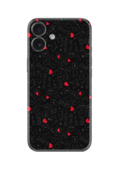 Apple İphone Uyumlu 16 Kılıf Boutique Baskılı Resimli Siyah Kalp Ve Ok Pcode -064