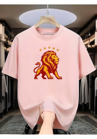 Şampiyon Baskılı Unisex Tişört Pembe