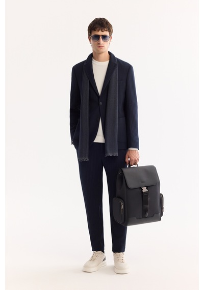 Avva Erkek Lacivert Mono Yaka Bi-stretch Hafif Çizgili Blazer Comfort Slim Fit Ceket A52y4004 Avva Erkek Lacivert Mono Yaka Bi-stretch Hafif Çizgili Blazer Comfort Slim Fit Ceket A52y4004