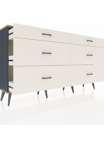 Arges Konsol 6 Çekmeceli 176x30x99 Antrasit-çam/aytaşı Atlas Çam/aytası - Antrasıt