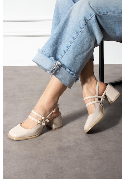 Shoetek Shoete Briana Kadın Topuklu Ayakkabı Önden Çift Bantlı Kalın Topuklu Bej Rugan Bej Rugan Shoetek Shoete Briana Kadın Topuklu Ayakkabı Önden Çift Bantlı Kalın Topuklu Bej Rugan Bej Rugan