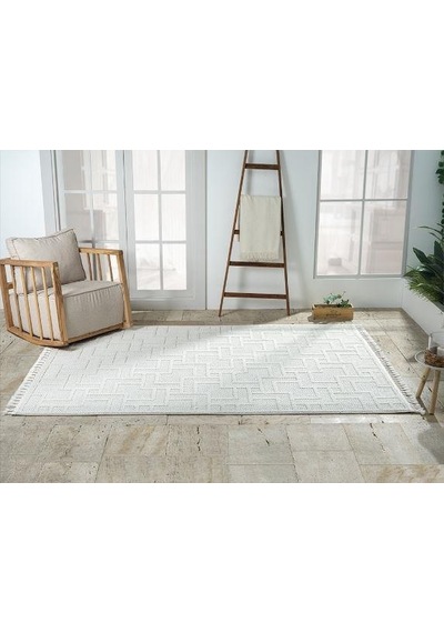 Çam Halı Solo Ef002a Beyaz İskandinav Tarzı Modern Desen Halı