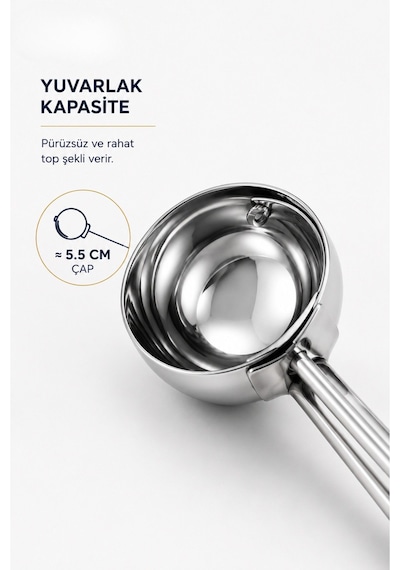 Paslanmaz Çelik Yaylı Dondurma Kaşığı Dondurma Topu Yapıcı, Kurabiye Hamuru Ve Meyve Topu Servis Kaşığı