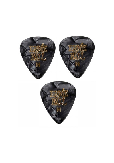 Ernie Ball P09168 Pearloid Heavy Siyah Gitar Pena 3 Adet 0,94mm