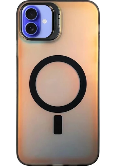 Newface  Apple  Uyumlu iPhone 16 Plus Kılıf Primera Magsafe Standlı Kapak - Siyah