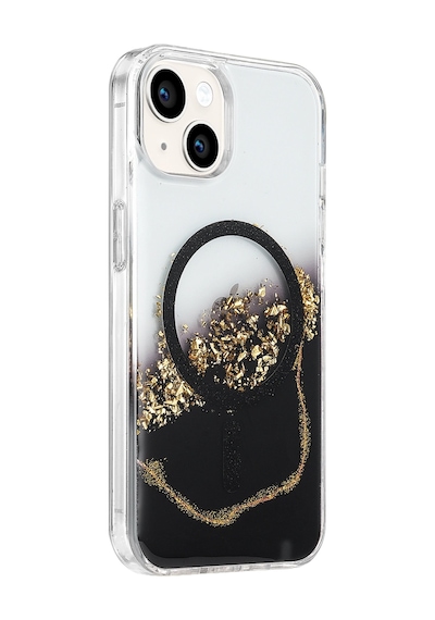 Onegif Apple İphone 14 Lotus Simli Magsafe Kapak - Siyah - Siyah